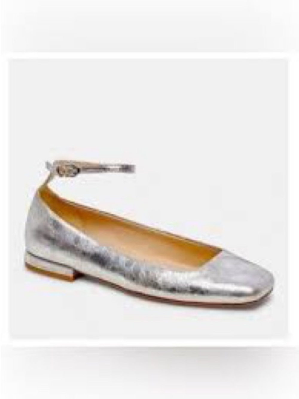 Dolce Vita Silver Metallic Ankle-Strap Ballet Flat